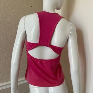 BLUEFISH SPORT Bright Pink Fitness Tank Top w/ Cut-Out Racerback Sz L